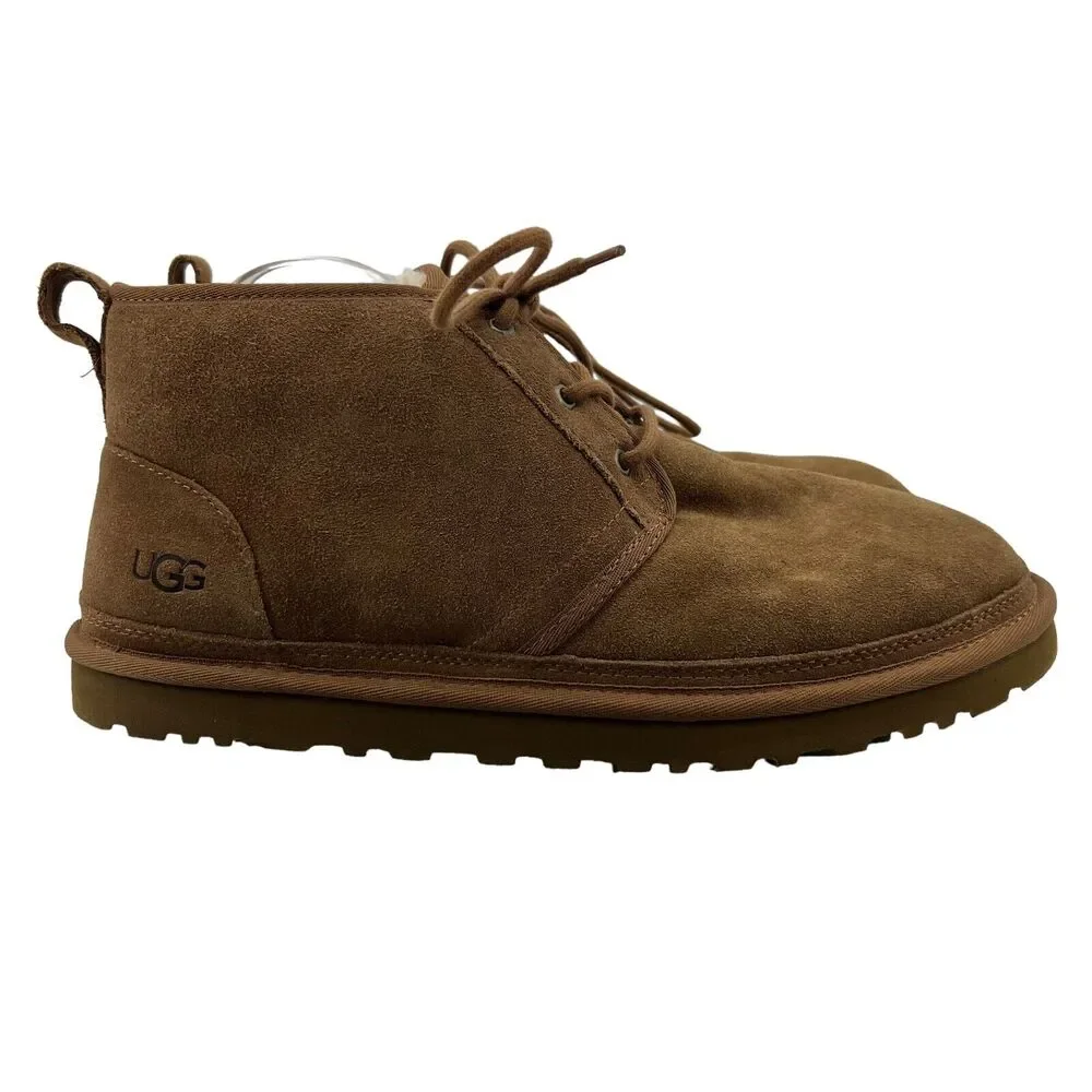 UGG Neumel Chukka Boots Mens 13 Chestnut Suede Wool Lined Lace Up Winter Shoe